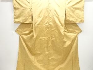 アンティーク　絣縞模様織り出し手織り紬着物アンサンブル